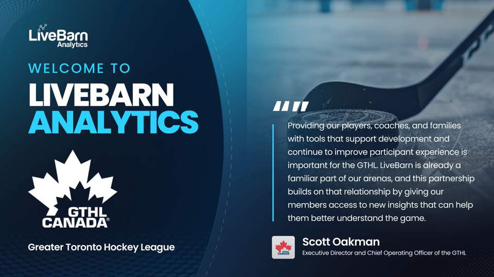 LiveBarn Analytics Named Official Analytics Platform of the Greater Toronto Hockey League